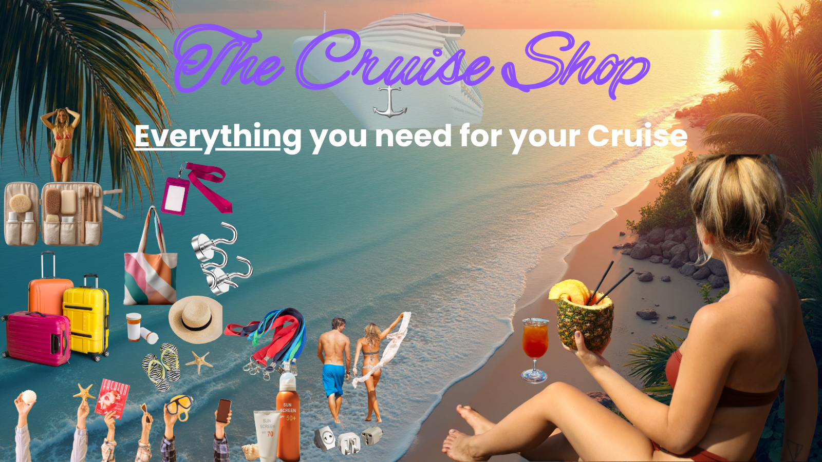 Cruise accessories flat lay
