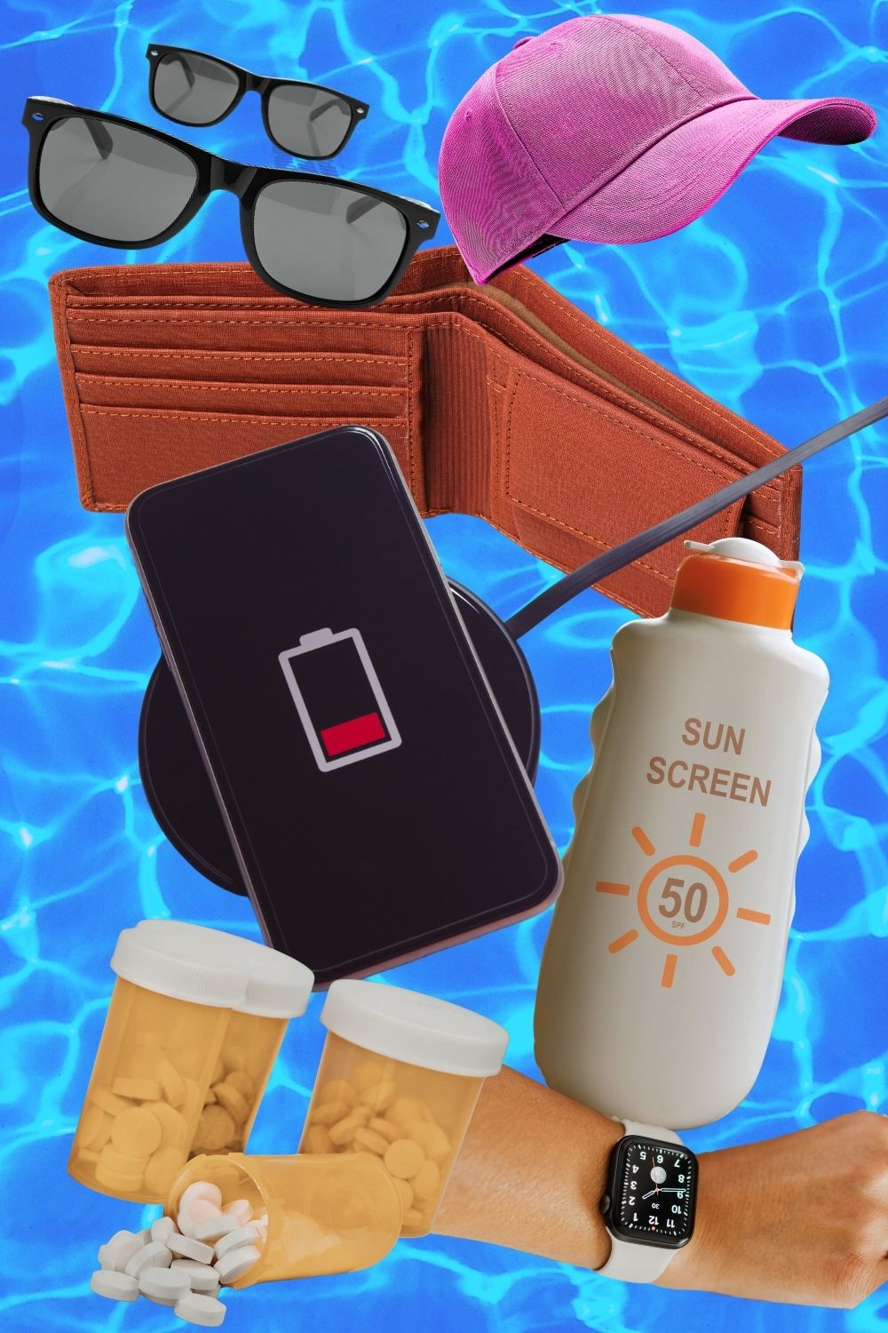 Cruise carry-on bag packed with swimsuit sunscreen charger and embarkation day essentials