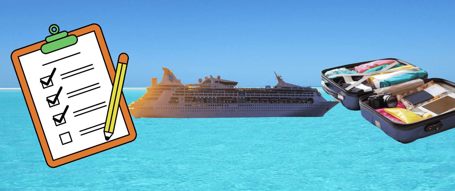 Cruise cabin organization tips with cruise packing items and travel accessories