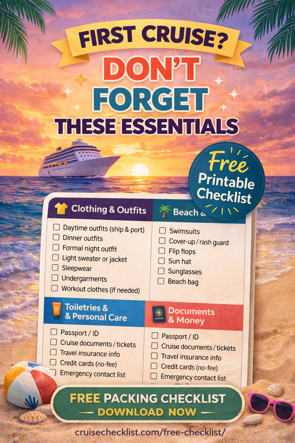 First cruise packing checklist free download with essentials for stress-free travel
