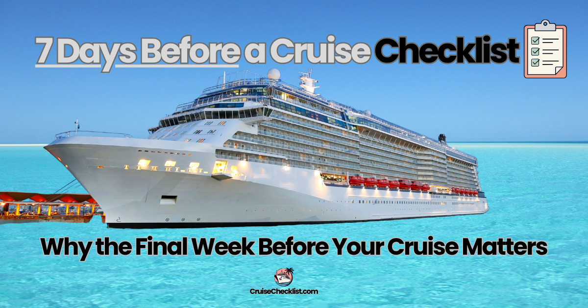 7 days before a cruise checklist planning guide